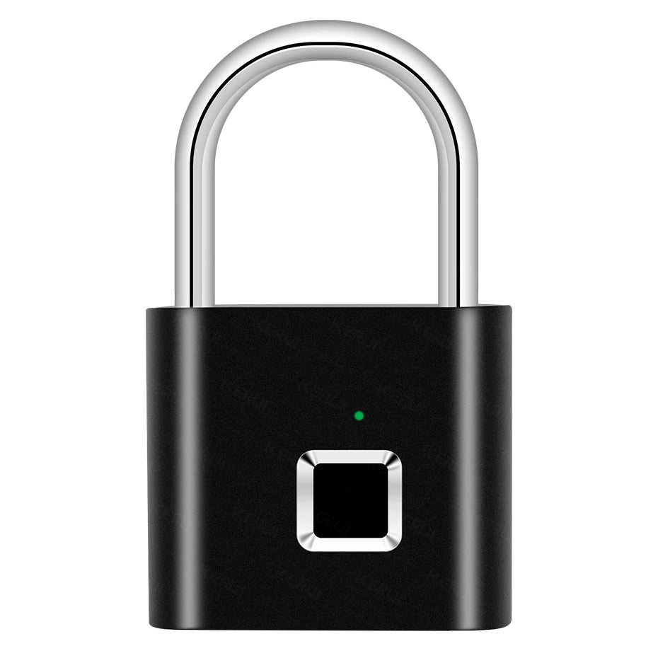 Keyless USB Charging Fingerprint Lock Smart Padlock Waterproof Door Lock 0.2sec Unlock Portable Anti-theft Padlock Zinc