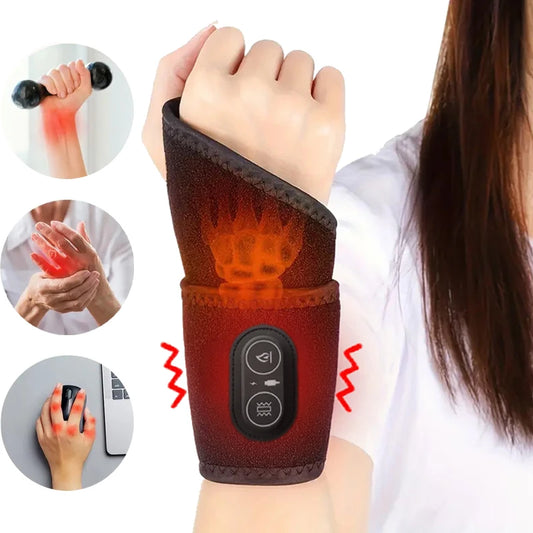 Electric Heated Wrist Joints Brace Heating Pad 3 Level Temperature Wrist Warmer Support Wristbands Injury Rheumatism Tendonitis