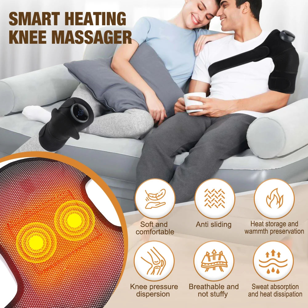 3-in-1 Heated Knee Massager Hot Compress Shoulder Elbow Pads With Electric Knee Heating Pad Physiotherapy To Relieve Joint Pain