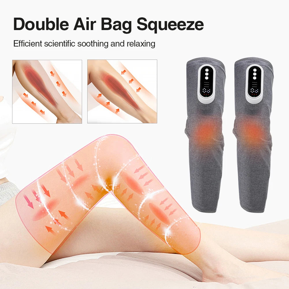 Leg Muscle Relaxer Heated Air Compression Recovery Boot Lymph Release Relieve Foot Fatigue Heating Leg Massager for Athletes