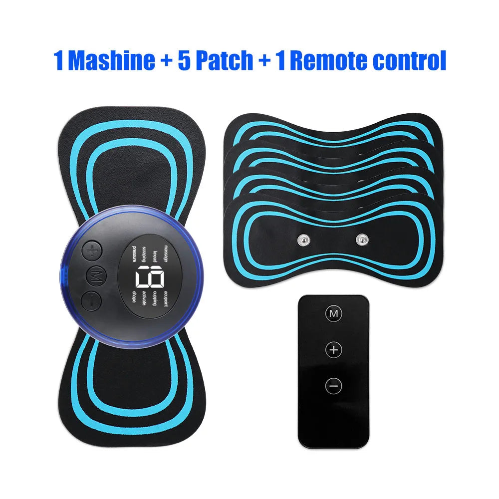 5pcs set Neck Back Massager Sticker EMS Pulse Mini Electric Massage for Shoulder Leg Cervical Body Muscle Stimulator Relief Pain