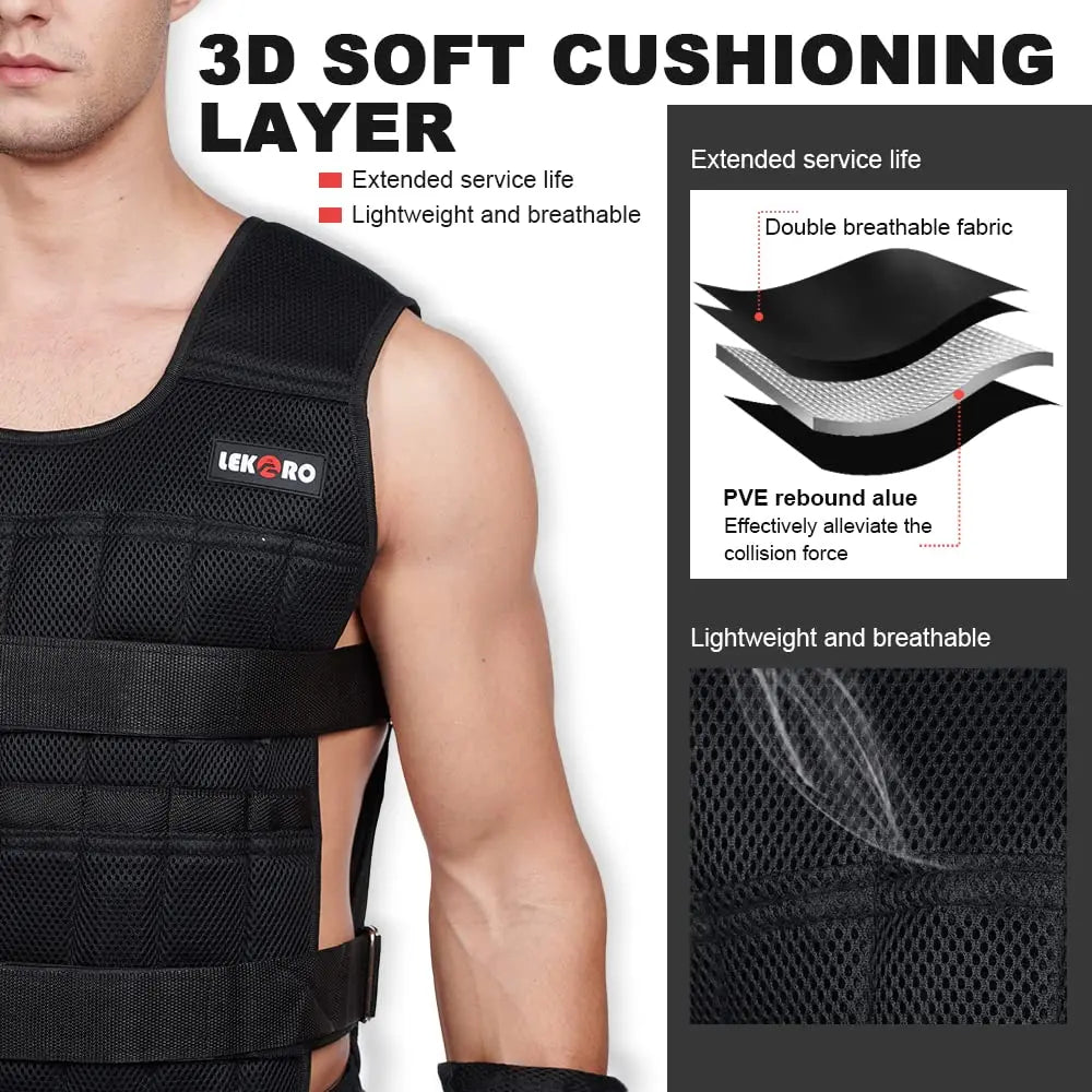 Weight-Bearing Vest Fitness Running Weight-Bearing Strength Training Gym Adjustable Weight Can Be Customized Sports Sand Clothes