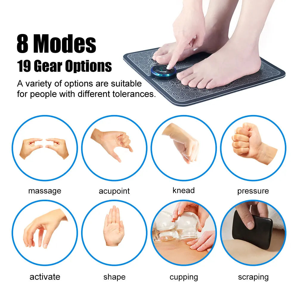 EMS Foot Mat with Controller Electrical Muscle Stimulation Massage +  Electric Neck Massager + Electronic Acupuncture Energy Pen