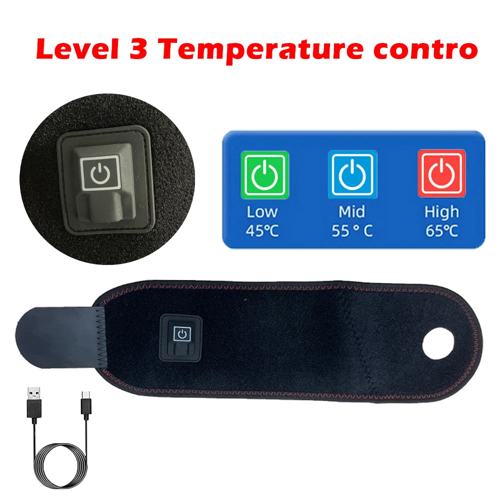 Electric Heated Wrist Joints Brace Heating Pad 3 Level Temperature Wrist Warmer Support Wristbands Injury Rheumatism Tendonitis