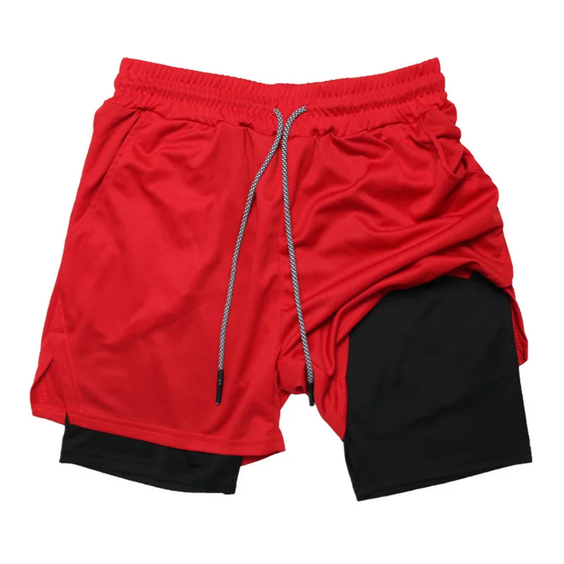 Men's 2 in 1 Running Shorts with Zipper Pocket Towel Loop Gym Athletic Shorts 5" Lightweight Quick Dry Workout Shorts with Liner