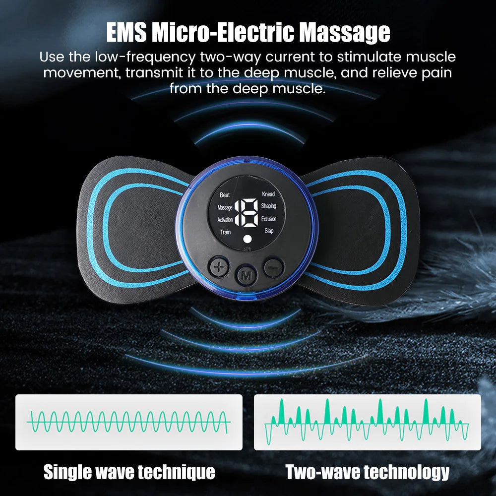 5pcs set Neck Back Massager Sticker EMS Pulse Mini Electric Massage for Shoulder Leg Cervical Body Muscle Stimulator Relief Pain