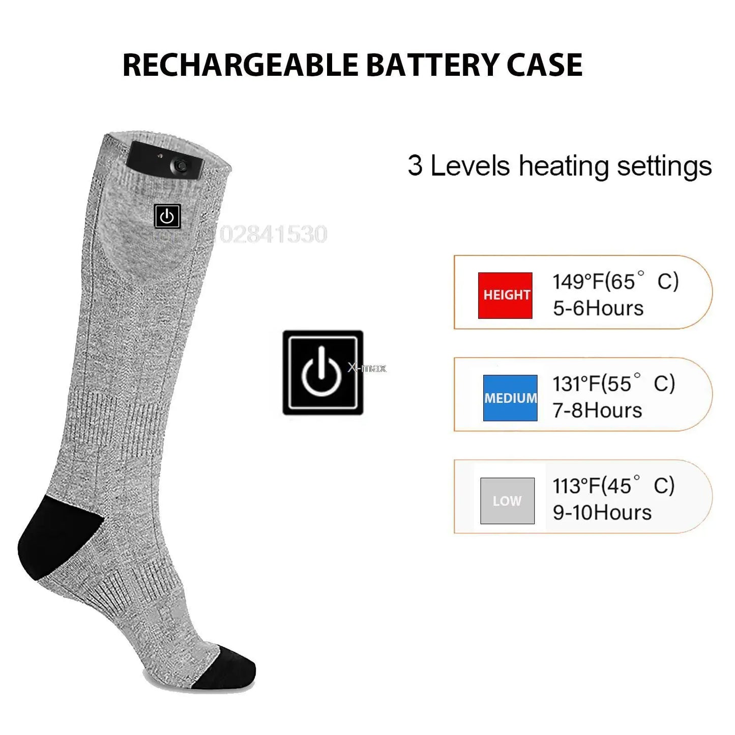 Heating Socks With Battery Box Rechargeable Anti-Cold Men Thermal Heated Foot Warmer Outdoor Camping Ski Sports Wnter