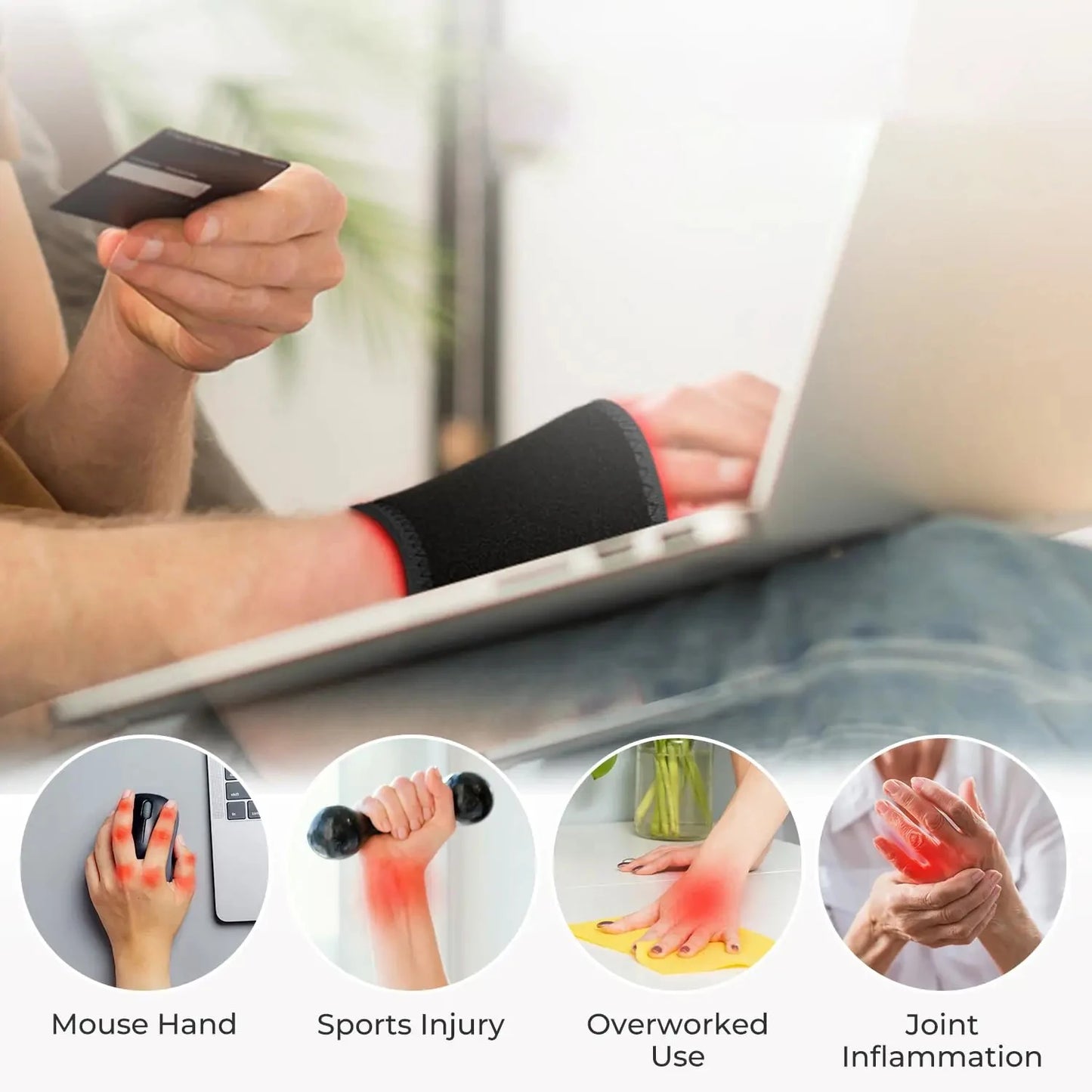 Electric Heated Wrist Joints Brace Heating Pad 3 Level Temperature Wrist Warmer Support Wristbands Injury Rheumatism Tendonitis