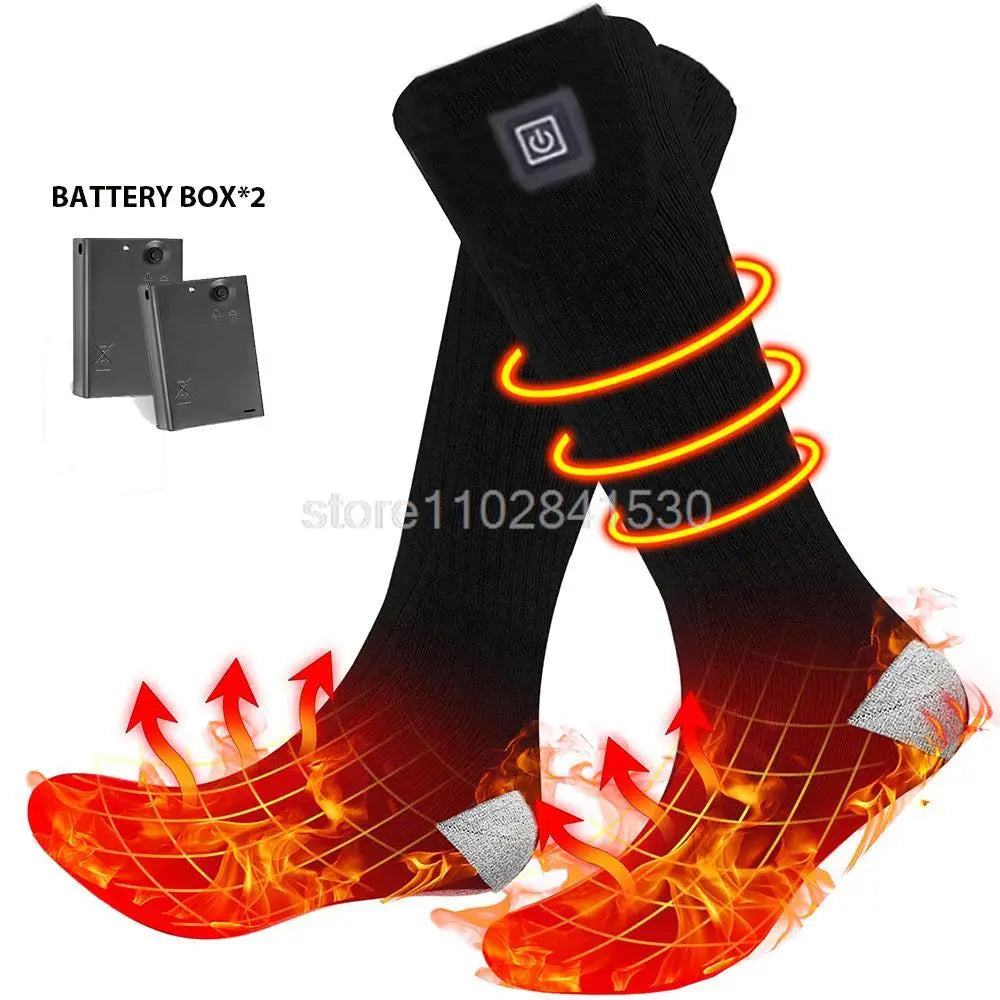 Heating Socks With Battery Box Rechargeable Anti-Cold Men Thermal Heated Foot Warmer Outdoor Camping Ski Sports Wnter