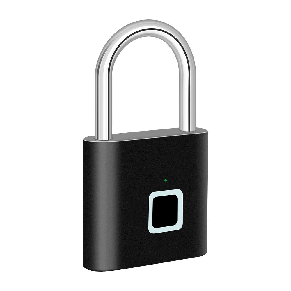 Keyless USB Charging Fingerprint Lock Smart Padlock Waterproof Door Lock 0.2sec Unlock Portable Anti-theft Padlock Zinc