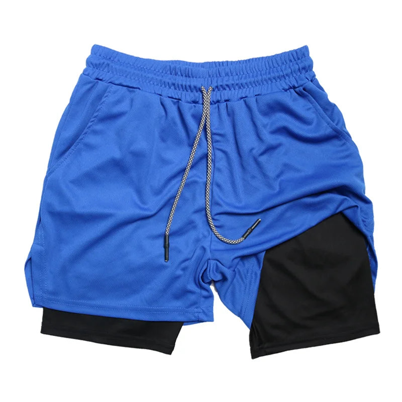 Men's 2 in 1 Running Shorts with Zipper Pocket Towel Loop Gym Athletic Shorts 5" Lightweight Quick Dry Workout Shorts with Liner