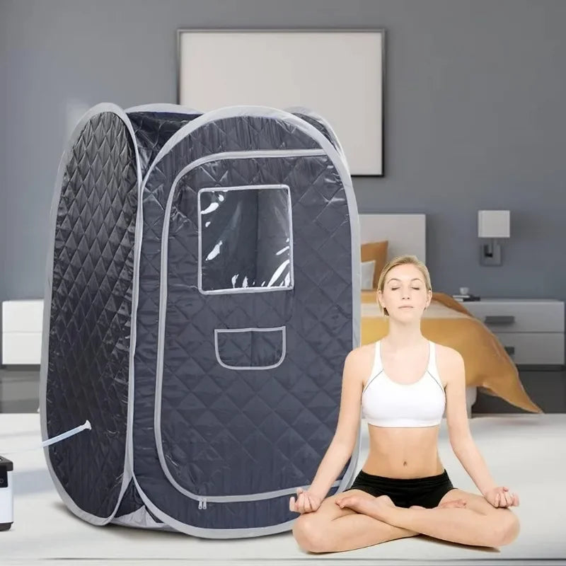 Portable Steamer Sauna Tent  Foldable One Person Full Body Spa for Detox Therapy without Steamer