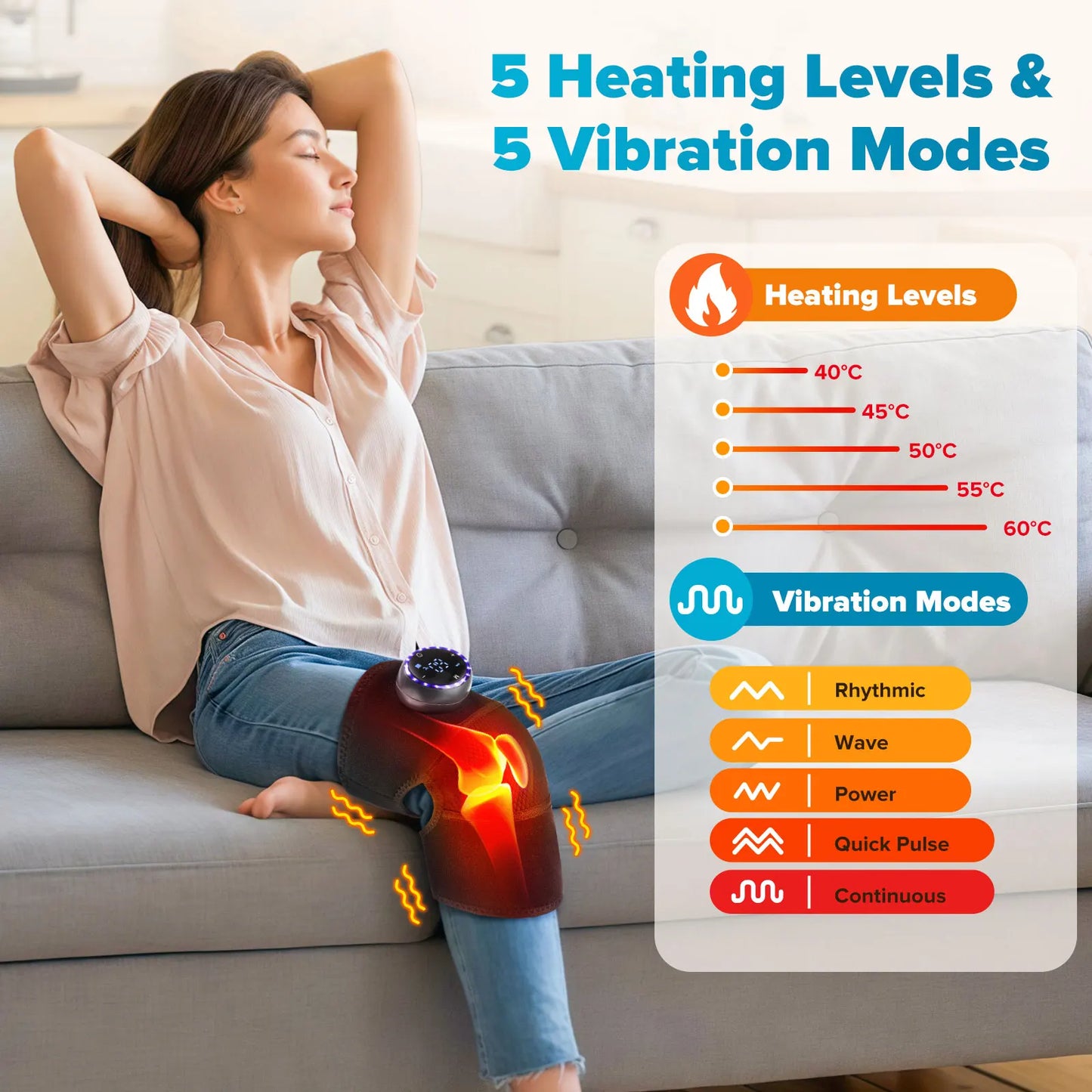 3-in-1 Heated Knee Massager Hot Compress Shoulder Elbow Pads With Electric Knee Heating Pad Physiotherapy To Relieve Joint Pain