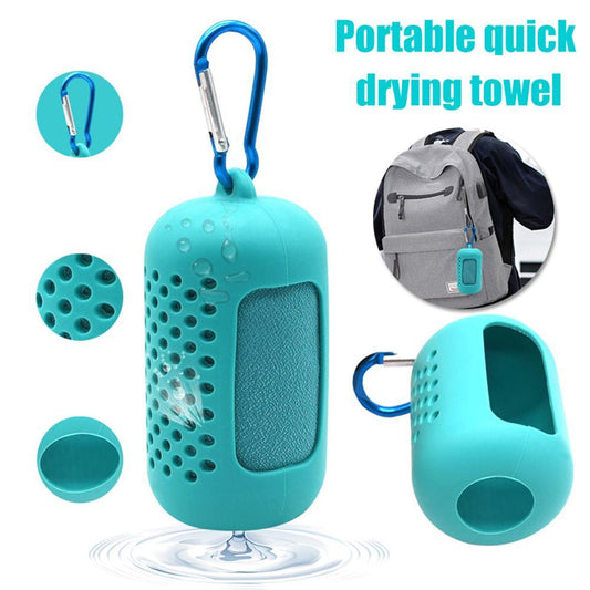 Quick Drying Cooling Microfiber Towel Instant Cooling Relief Sports Portable Yoga Gym Pilates Running Travel Towel Silicone Bag